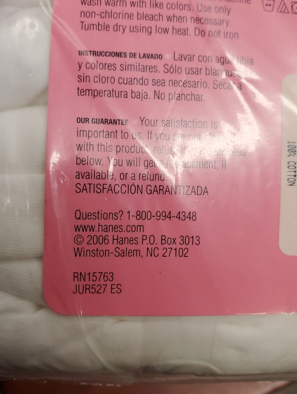Vintage 2006 Hanes Briefs Ultra Soft 100% Cotton Ladies 6 Pack Size 9 - Picture 6 of 6